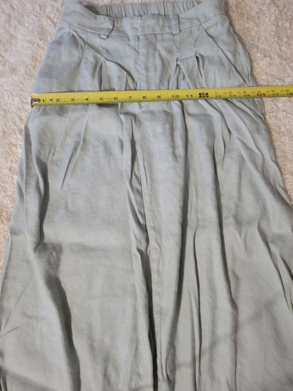 Anthropologie Avery Pleated Linen Wide Leg Trouser Sage Green | XXSP By Maeve - Picture 8 of 13